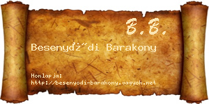 Besenyődi Barakony névjegykártya